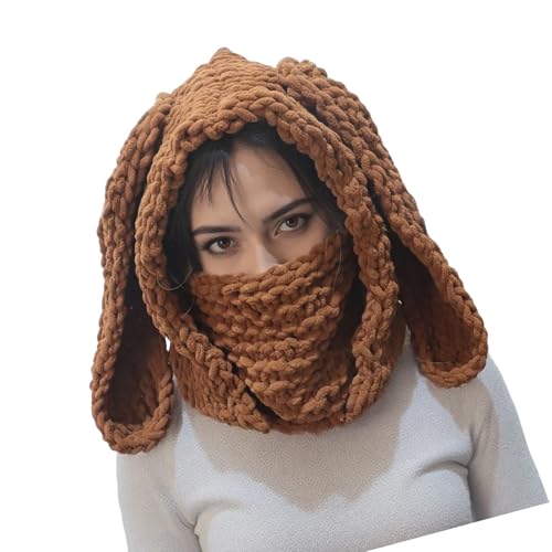 Écharpe tricotée en peluche pour femme bonnet d'hiver et cache-oreilles
