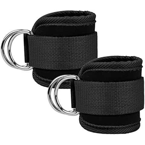 EastyGold Ankle Straps Ankle Resistance Bands Wrist Cuffs Padded Straps Adjustable Fitness Glute Kickback D-Ring for Cable Machine Gym Foot Leg Training Brace Support 1 Pair Cover