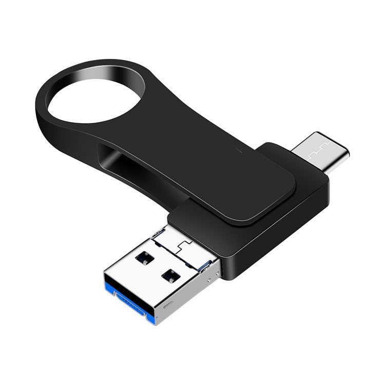 Memoria USB 512GB Portátil 4 en 1 Alta Velocidad Metal Pen Drive Photo Stick Tipo C Protección Contraseña USB Memory Stick para Smartphones/Android/PC/OTG/Tabletas