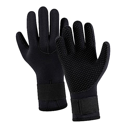 3mm Neoprene Gloves, Scuba Diving Gloves Wetsuit Gloves Non Slip Winter Swim Gloves Dive Gloves for Men, Women, Fishing, Kayaking, Canoeing, S