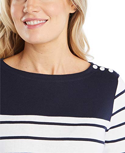 Nautica Women's Boatneck 3/4 Sleeve 100% Cotton Shirt4