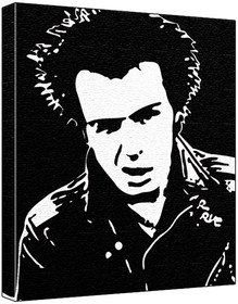 Sid Vicious - Pop Art Print (Black Background) 60 x 50 x 1.8 cm Deep Box Canvas