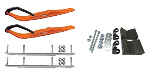 C&A Pro Orange Razor Snowmobile Skis w/ 9
