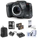 Blackmagic Design Pocket Cinema Camera 6K G2 Bundle with 128GB SD Card, Backpack, 2X Battery, Charger, Screen Protector, SD Card Case, Cleaning Kit