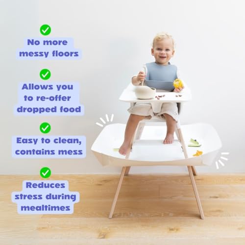 Image of CATCHY - Food Catcher - Compatible with Stokke Clikk High Chair + 12 Other High Chairs - Highchair Sold Separately - Baby & Toddler Food & Mess Catcher - Under High Chair Accessory | High Chair Food Catcher - High Chair Sold Separately - Baby & Toddler Food & Mess Catcher - Under High Chair Accessory