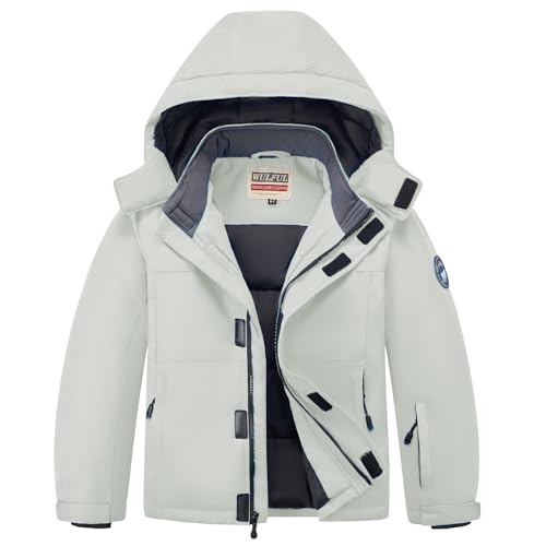 WULFUL Kid's Waterproof Ski Jacket Warm Fleece Hooded Boy's and Girl's Winter Snow Coat...
