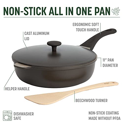 Image of Goodful All-in-One Pan, Multilayer Nonstick Cookware Set, High-Performance Construction, Multipurpose Design Replaces Multiple Pots and Pans, Dishwasher Safe, 11-Inch, 4.4-Quart Capacity, Graphite