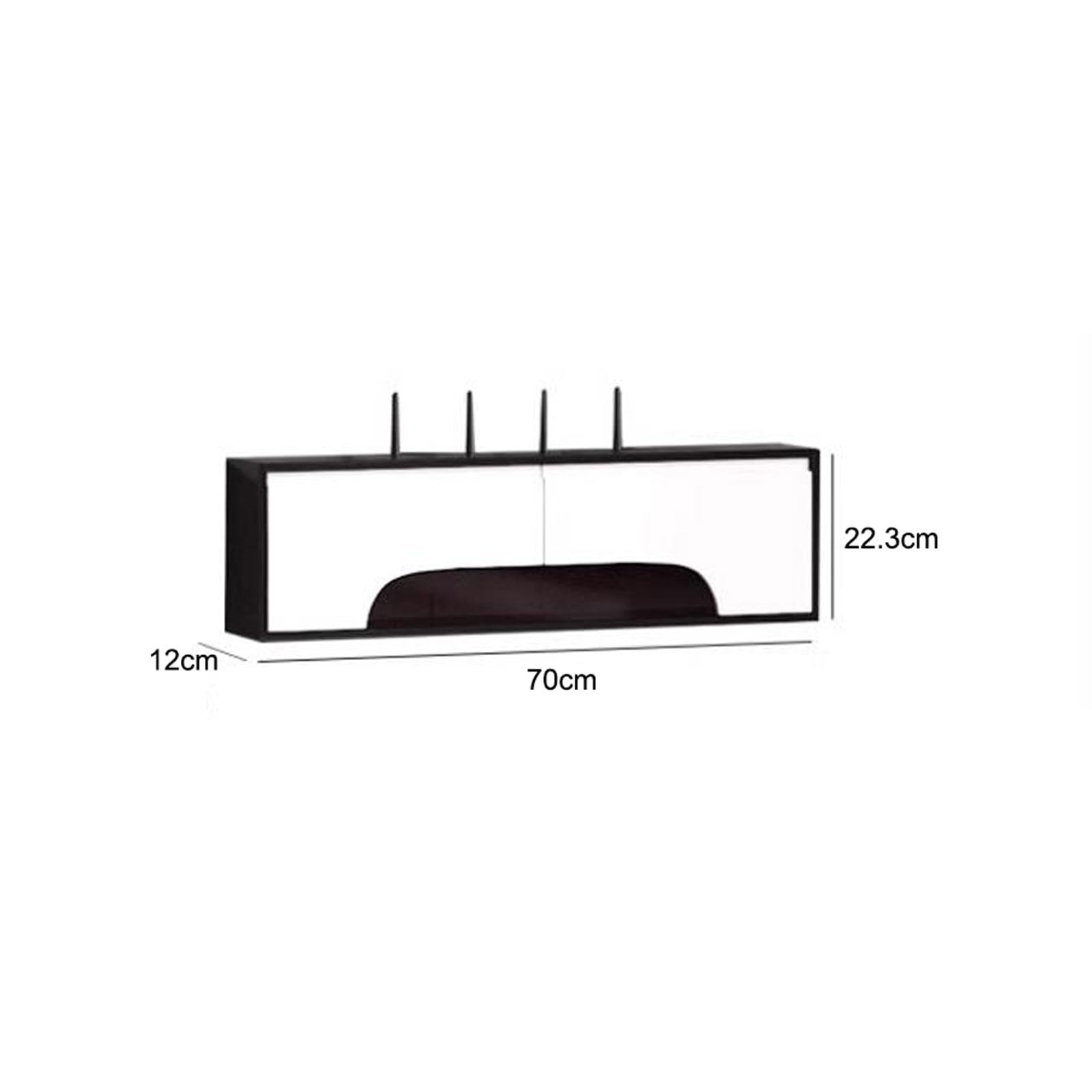 Supporto da parete galleggiante per console multimediale, router WiFi, set top box e presa a muro, ripiano decorativo da parete con piccolo ripiano per TV per supporti TV