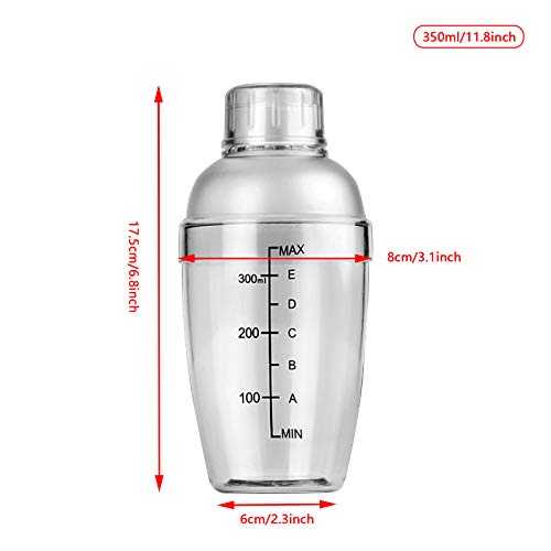 Feoowv 1Pc Plastic Cocktail Shaker With Scale And Strainer Top thumb #1