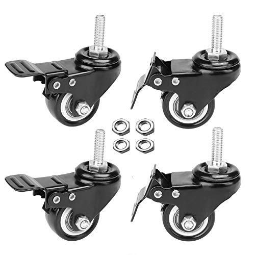 AAGUT 2" Stem Caster Wheels with Brake Lock, Screwed Bolt 3/8"-16 x 1"