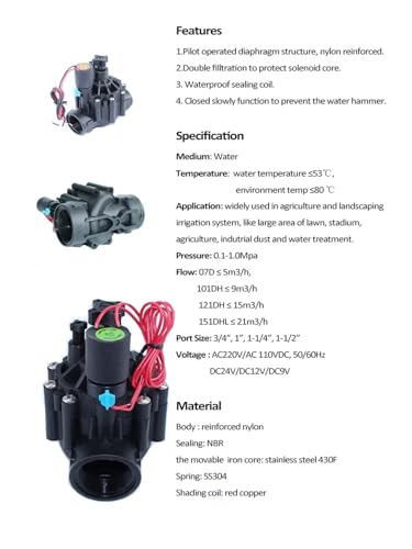 Électrovanne 220V 12V 24V DC Latching 3/4 de pouce pour programmateur à pile - 3