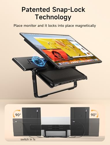 Image of JSAUX FlipGo Horizon Pro Laptop Screen Extender 15.6 Inch, Patented Snap-Lock Technology, 1080P FHD IPS Dual Screen Monitor, Triple Screen Laptop Monitor Extender Compatible with Windows /macOS /MacBook