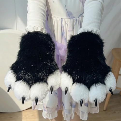 Guantes de pata de gato Hrippy el accesorio de felpa que soluciona tu disfraz rápido de adulto 3