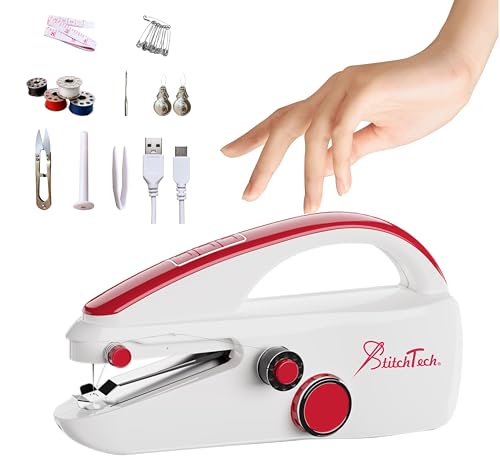 StitchTech Handheld Mini Portable Sewing Machine - Compact,...