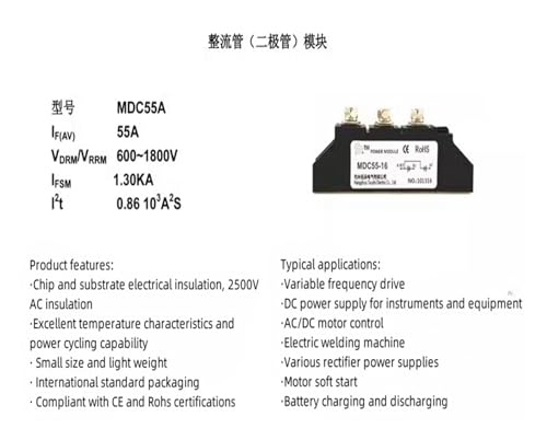 Module de diode redresseur MDC55A1200V pont redresseur électricité triphasé - 3
