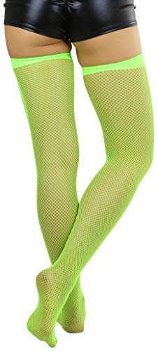 Image of ToBeInStyle Women's Fine Classic Fishnet Thigh High Stretch Nylon Novelty Stockings