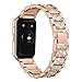 Produktbild WATORY Ersatz für Huawei Watch Fit/Elegant/New Armband, Premium Edelstahl Kristall Rhinestone Diamant Uhrenarmband für Huawei Watch Fit, Roségold