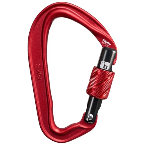 FIXE - Picot Screw, Mosquetón con Rosca Ultraligero para Escalada Deportiva y Maniobras Técnicas, Cierre Screw Lock, Aluminio 7075, Lock Check, EN 12275, 22 kN, Conical Nose