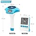 Circrane Solar Wireless Pool Thermometer, Easy Read Digital Floating Thermometer, IPX8 Water Proof, Solar Powered with 150 Days Battery Life for Hot Tub/Ice Bath/Swimming Pool/Aquarium, Blue