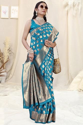 Image of MIRCHI FASHION Women Saree | Banarasi Silk Woven Design Daily Regular Use Sari with Blouse