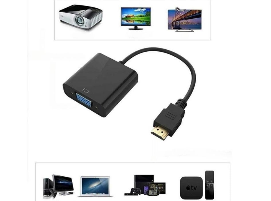 UNİCHROME Tablet Projeksiyon Notebook Uyumlu Hdmi To Vga Kablo Siyah