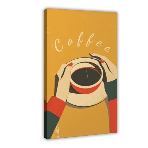 Poster café magique rétro minimaliste 20x30 cm pour décoration de chambre et bureau