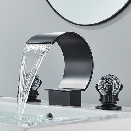Robinet de lavabo cascade anti-éclaboussures à 2 poignées - 2