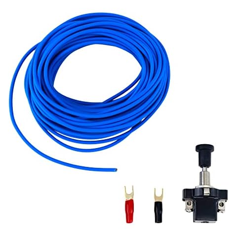 S SYDIEN 18 Gauge Wire 18 awg Stranded Wire PVC Cord Copper Cable 10M/33Ft Single Core Flexible Extension Power Cord Remote Wire for Amp Auto with Connection Terminals & Push-Pull Switch Cover