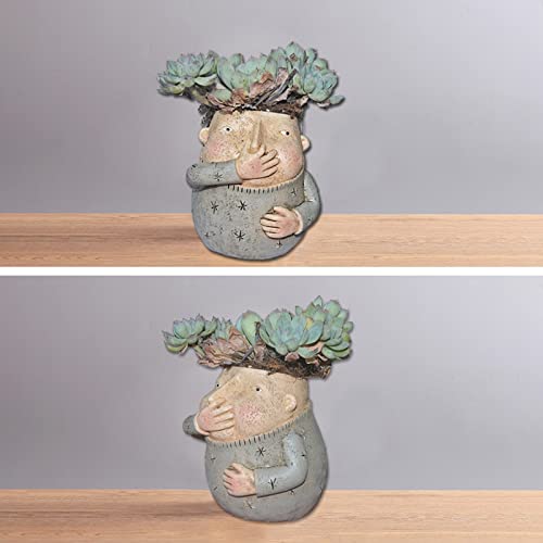 Cute Plant Pot, Boy/Girl Holding Nose Sculpture, Funny Diy Succulent Plant Pot, Unique Flower Arrangement Pot, Creative Samll Face Vase, Modern Art Statue Planter For Home Desktop Shelf Decor(#01 Boy) #TOP4