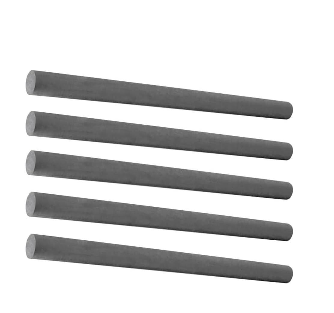Tiges de graphite à 99,9% – 350 mm de longueur, 6 mm de diamètre, 5 pièces for la métallurgie, l'électronique et les machines.