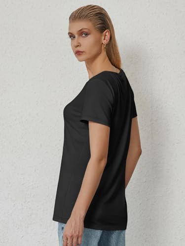 ATHMILE Womens Tops Shirts for Women Short Sleeve V Neck Tee Summer Fashion Trendy Soft Casual Spring Clothes Outfits Beach3