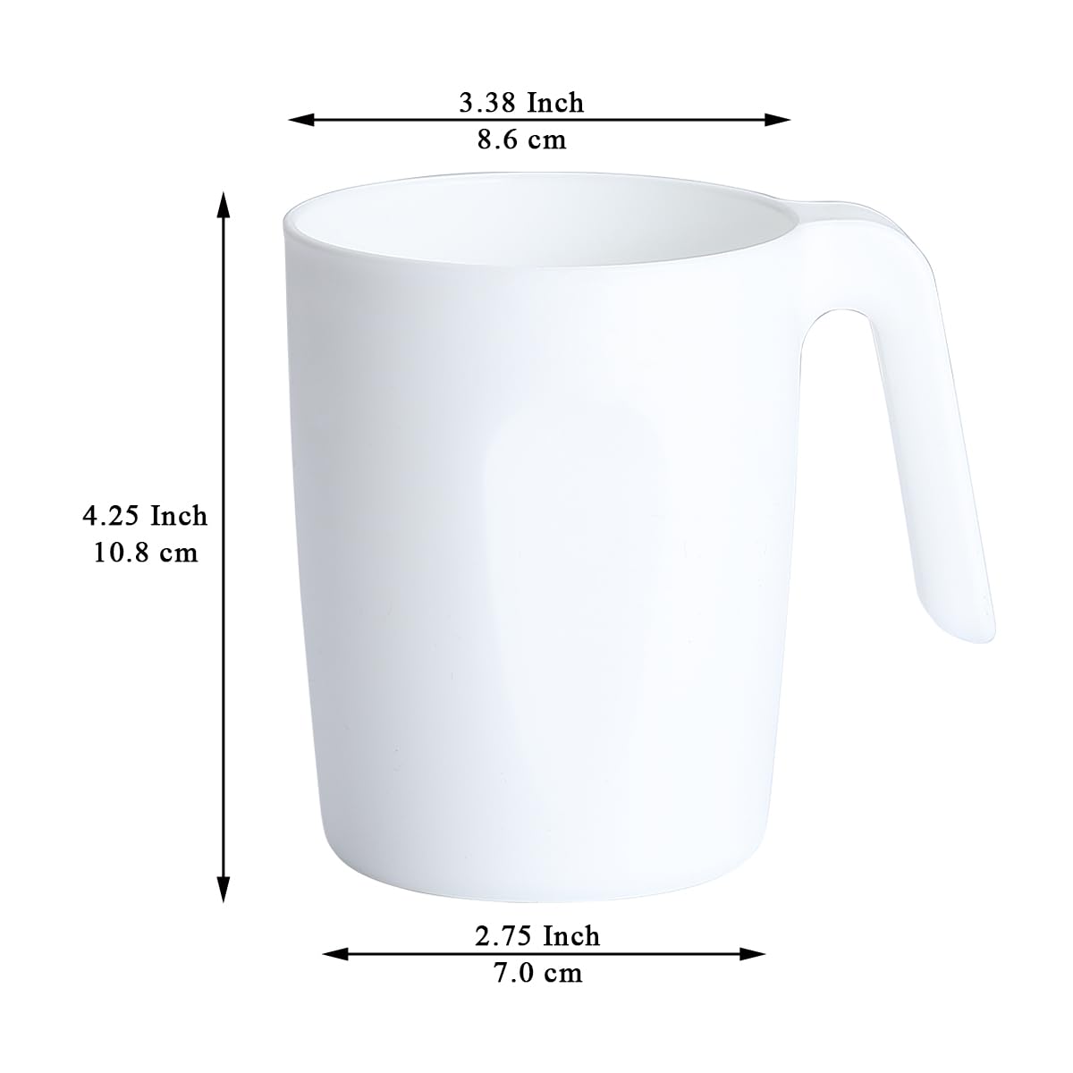 Kyraton Taza con asa 8 piezas, Tazas para espresso 450ml, tazas irrompibles para niños y adultos, taza reutilizable para agua, leche, té, café, para el hogar, camping, picnic, viaje