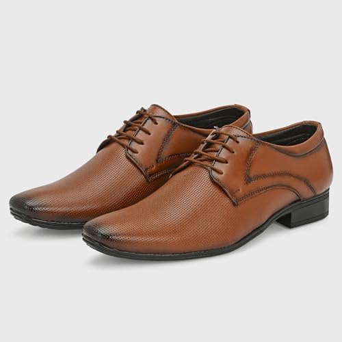 Image of Centrino Formal Shoes for Men | Lightweight Comfortable Office Shoes for Man Stylish | Cushioned Insole Lace-Up Shoes for Men | Durable TPR Sole | Trendy Classic Design Footwear for Men (8119)