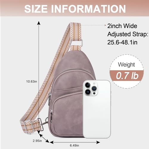 Image of CLUCI Sling Bag for Women, Vegan Leather Fanny Pack Crossbody Bags for Women, Chest Bag With Guitar Strap