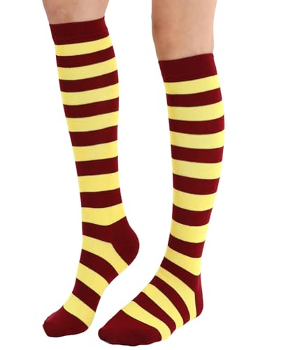 Image of Striped Knee High Socks for Women Outdoor Sport Athletic Stripe Casual Tube Socks