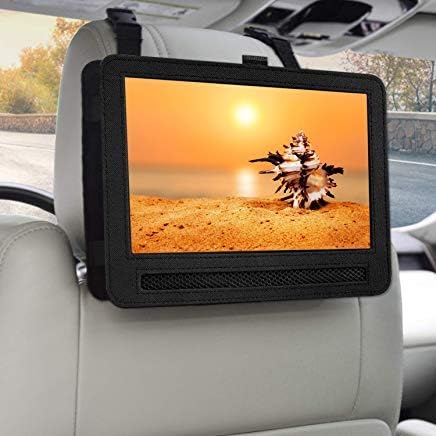Car Headrest Mount Holder Strap Case for Swivel & Flip Style Portable DVD Player -Suitable for 10 Inch to 10.5 Inch Screen