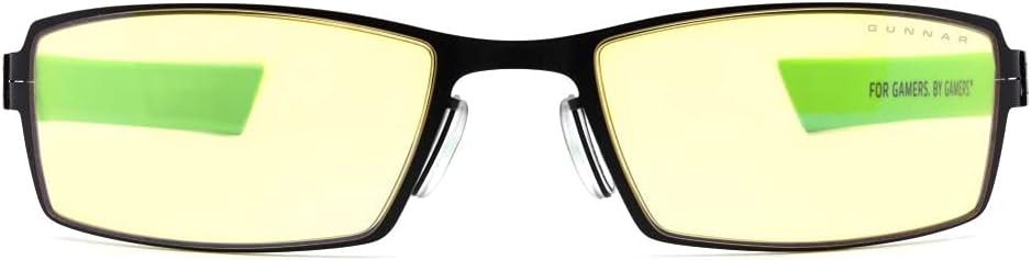 Premium Gaming and Computer Glasses for Kids (age 12+) - Blocks 65% Blue Light - MOBA Razer Edition, Onyx, Amber Tint