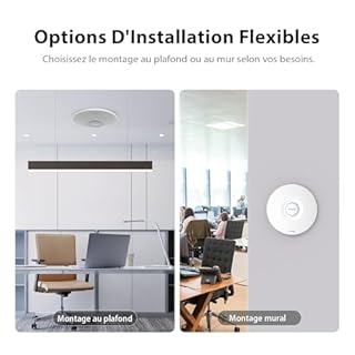 Tenda I36 WiFi 7 BE5010 Point D'Accès Double Bande, 1 Prot Ethernet 2.5G Support PoE+, 1 Port Ethernet Gigabit, Montage au Plafond ou au Mur, Itinérance Transparente, MU-MIMO, OFDMA, Plusieurs SSID