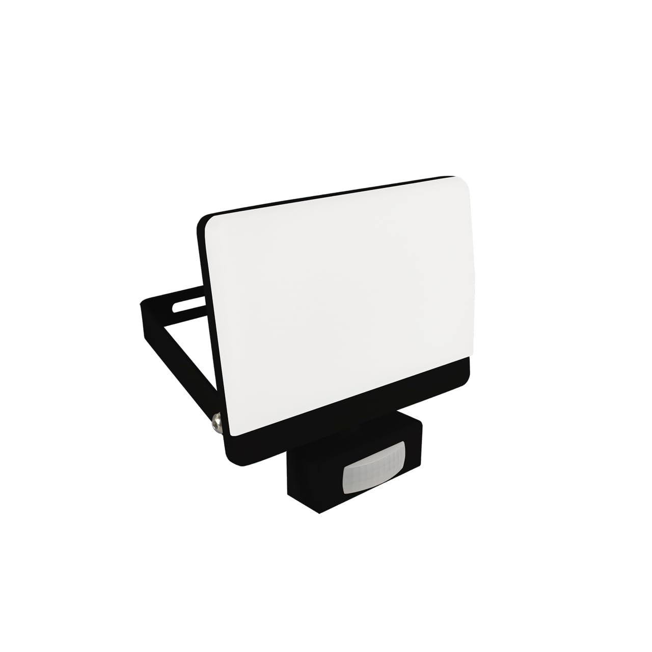 LED Flutlicht mit Bewegungsmelder IP65 21 cm breit Schwarz Weiß eckig neutralweißes Licht 4100 K 5000 lm ultra hell Garten Strahler Wandlampe