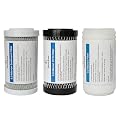 Replacement Water Filters Three Pack, 5 Inch, 2.5 x 5”, Include 5.0 Micron Rust Filter, 0.5 Micron Coconut Shell Carbon Block, 0.2 Micron Filter