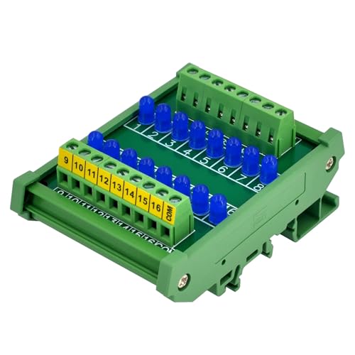 Module lumineux 16 LED rail DIN bloc de signalisation bleu 5V à 50V