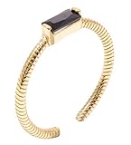 Material: Dieser stilvolle Ring ist aus Sterlingsilber mit Gold überzogen, Onyx.