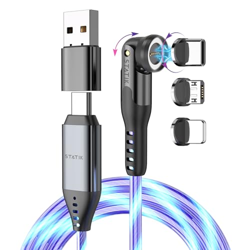 Statik 360 Pro C[dP[u - Type C [d }[d 3 in 1 USB C to USB CP[u Micro USB & iProduct Tip USB AA_v^[ ׂẴfoCXɑΉ - 100W[d 