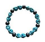 Johnny Depp Howlite skull and metallic gray inspired bracelet (7, howlite skull)