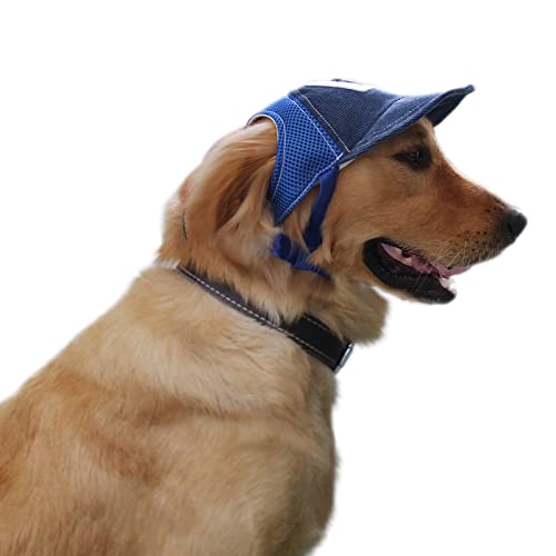 Verstellbare Baseballmütze für Hunde, Zubehör für Hunde, mit Ohrlöchern, atmungsaktiv, für Sommer, Reisen