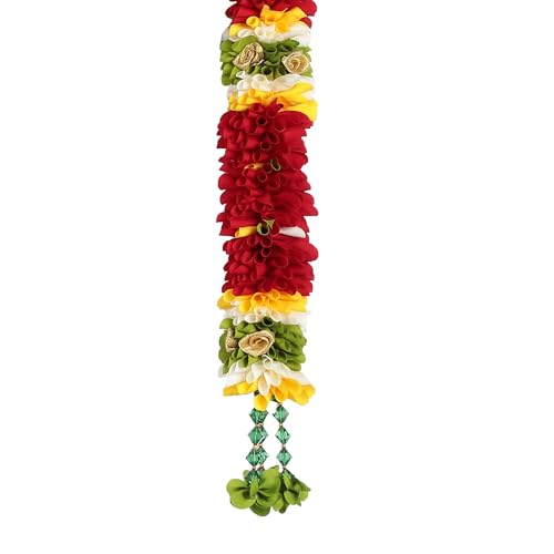 Image of Amazon Brand Umi - Toran for Main Door Entrance, Bandarwal for Festival, Pooja Mandir & Wedding, Handmade Traditional Flower Hanging for Home & Office Decor (42 inches 24 inches) Maroon