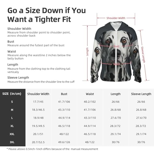 UPF 50+ Sun Protection Hoodie Rash Guard Long Sleeve Sun Shirt Dalmatian UV Shirt Full Zip Jacket2