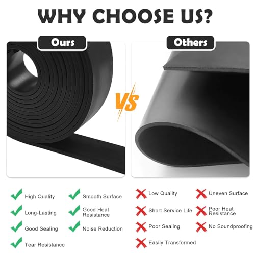 Gummistreifen Neopren- 50mm(B) x 3mm (D) x 3m(L) -Gummimatte Vollgummi Gummiprofil Gummiplatte für Bodenbeläge Schutz, Vibrationsschutz, Gummiplatte für Isolation, Abdeckung, DIY-Dichtungen