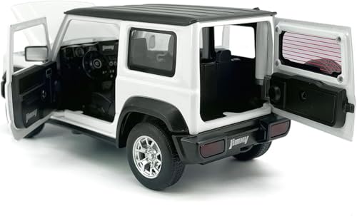 Image of 1:24 Alloy Model Car Compatible for Suzuki Jimny Style, Diecast Pull Back Toy Car with Light & Sound for Kids Boys Girls Gift (White)