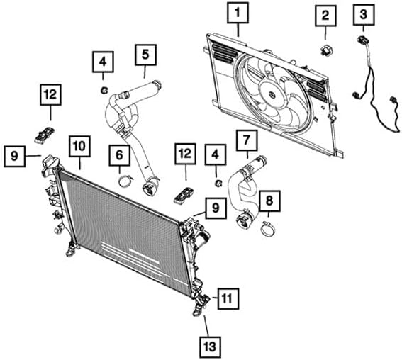 Mopar 68440687AA Hose RADIATOR OUTLET